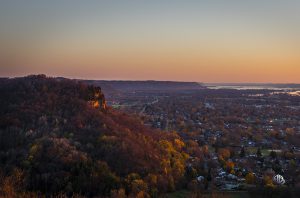 Cliffwood Bluff above La Crosse at dusk (c) Timothy Jacobson